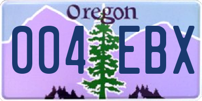 OR license plate 004EBX
