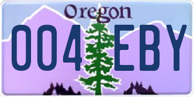 OR license plate 004EBY