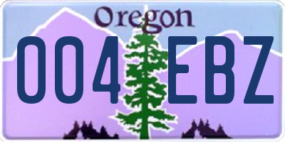 OR license plate 004EBZ