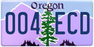 OR license plate 004ECD