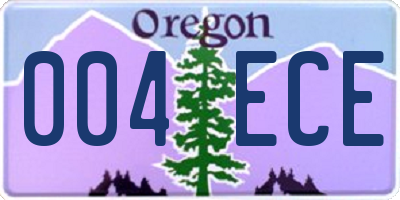 OR license plate 004ECE