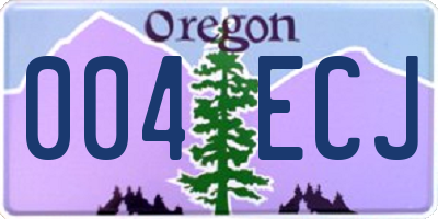 OR license plate 004ECJ