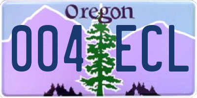 OR license plate 004ECL
