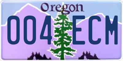 OR license plate 004ECM