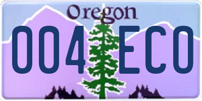 OR license plate 004ECO