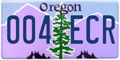 OR license plate 004ECR