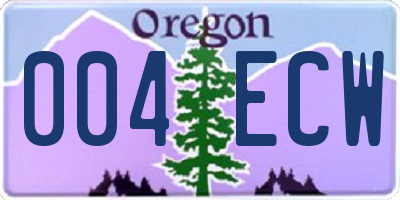 OR license plate 004ECW