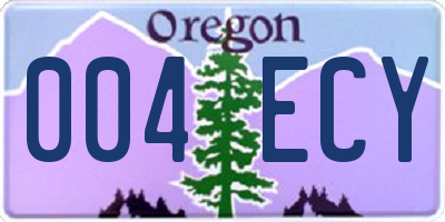 OR license plate 004ECY