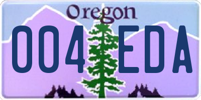 OR license plate 004EDA