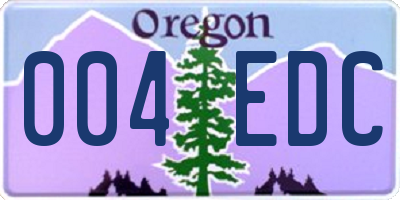 OR license plate 004EDC