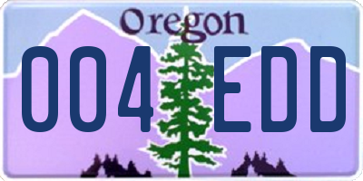 OR license plate 004EDD