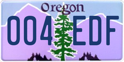 OR license plate 004EDF
