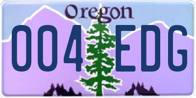 OR license plate 004EDG
