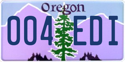 OR license plate 004EDI