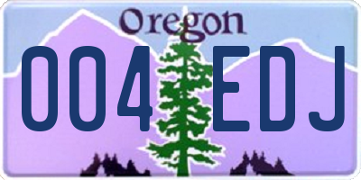OR license plate 004EDJ