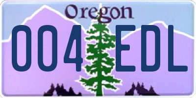 OR license plate 004EDL