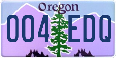 OR license plate 004EDQ