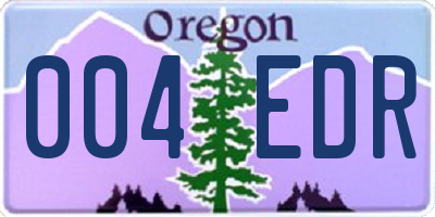 OR license plate 004EDR
