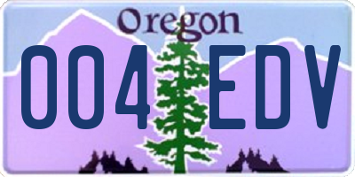 OR license plate 004EDV
