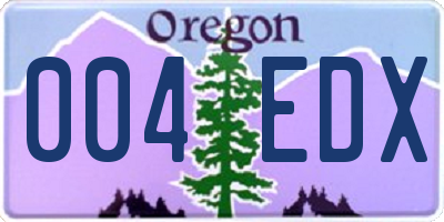 OR license plate 004EDX