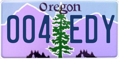 OR license plate 004EDY