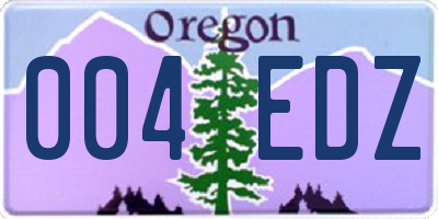 OR license plate 004EDZ