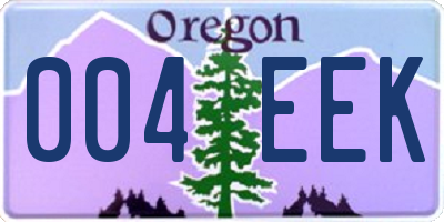 OR license plate 004EEK