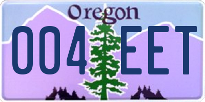 OR license plate 004EET