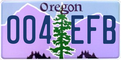OR license plate 004EFB