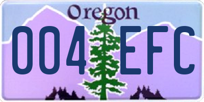 OR license plate 004EFC