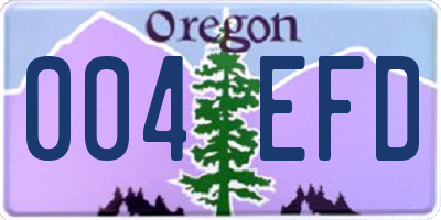 OR license plate 004EFD
