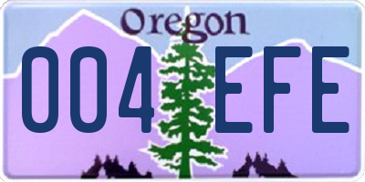 OR license plate 004EFE