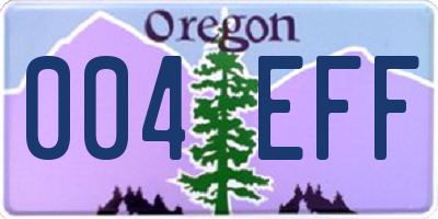 OR license plate 004EFF