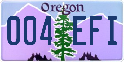 OR license plate 004EFI