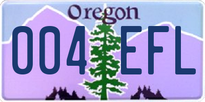 OR license plate 004EFL
