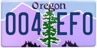 OR license plate 004EFO