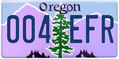 OR license plate 004EFR