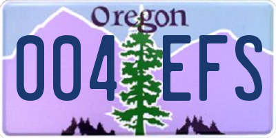 OR license plate 004EFS