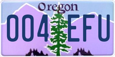 OR license plate 004EFU