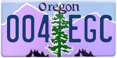 OR license plate 004EGC