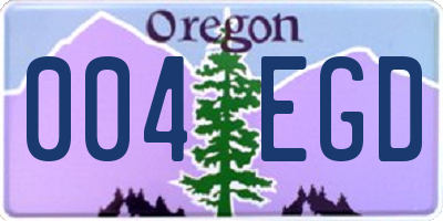 OR license plate 004EGD