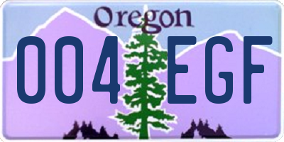 OR license plate 004EGF