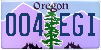 OR license plate 004EGI
