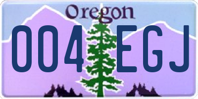 OR license plate 004EGJ