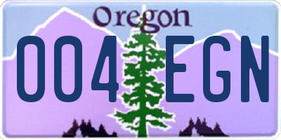 OR license plate 004EGN