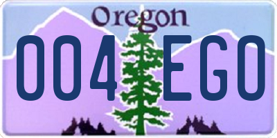 OR license plate 004EGO