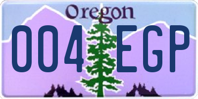 OR license plate 004EGP