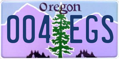 OR license plate 004EGS