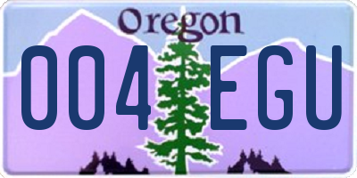 OR license plate 004EGU