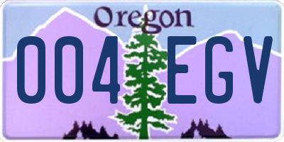 OR license plate 004EGV